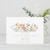 Save The Date Mariage Bohème Fleur de Champ d'Été (Debout devant)