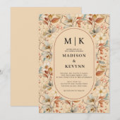 Save The Date Mariage Bohème Fleur Sauvage (Devant / Derrière)