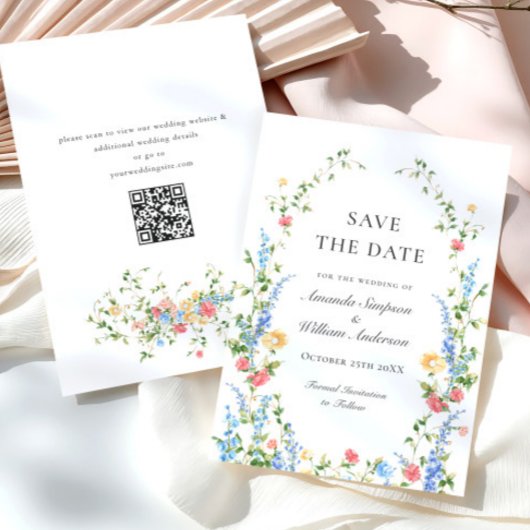 Save The Date Mariage Bohème Fleur sauvage de Meadow