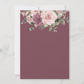 Save The Date Mariage Bohème Fleurie de Cinnamon Rose et de Verd (Dos)