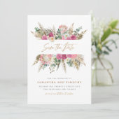 Save The Date Mariage Bohème Floral Enregistrez La Date (Debout devant)