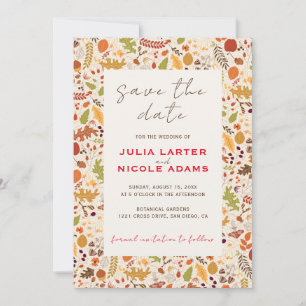 Save The Date Mariage Bohème Floral Rustique Automne