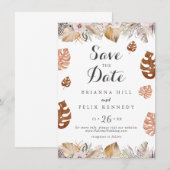 Save The Date Mariage Bohème Neutre Rustique (Devant / Derrière)