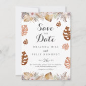 Save The Date Mariage Bohème Neutre Rustique (Devant)