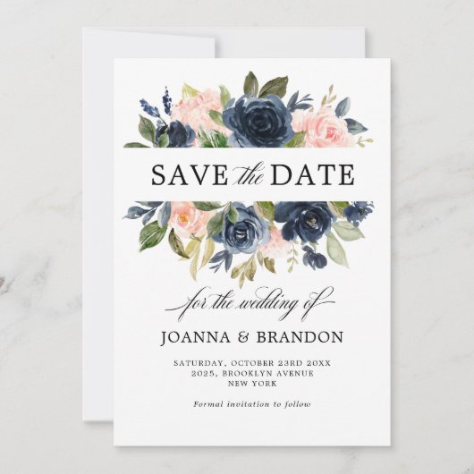 Save The Date Mariage Bohème Rose Rose Foncé (Devant)