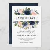Save The Date Mariage Bohème Rose Rose Foncé (Devant / Derrière)