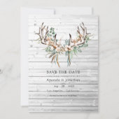 Save The Date Mariage Bohème Rustique en Coton et Eucalyptus (Devant)