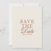 Save The Date Mariage Bohème Terracotta Orange Brûlé Crème Chic (Devant)