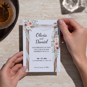 Save The Date Mariage Boho Arch Rustique