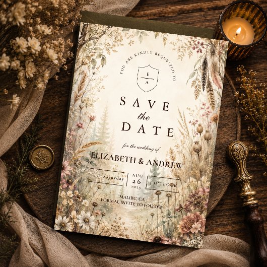 Save The Date Mariage Boho Boisée Fantaisiste