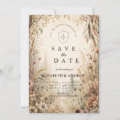 Save The Date Mariage Boho Boisée Fantaisiste (Devant)