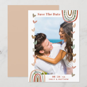 Save The Date Mariage Boho Décontracté moderne engagé