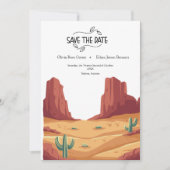 SAVE THE DATE MARIAGE BOHO DÉSAERT EN TERRACOTTA (Devant)