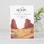 SAVE THE DATE MARIAGE BOHO DÉSAERT EN TERRACOTTA (Debout devant)