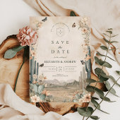 Save The Date Mariage Boho du désert Cactus