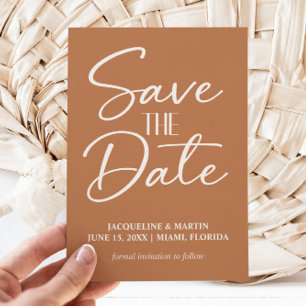 Save The Date Mariage Boho en crème de cuivre en terre cuite