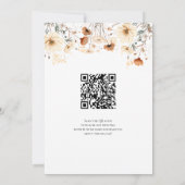 Save The Date Mariage Boho en Fleur sauvage QR Code de Terracott (Dos)