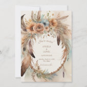 Save The Date Mariage Boho Floral Feather Dreamcatcher (Devant)