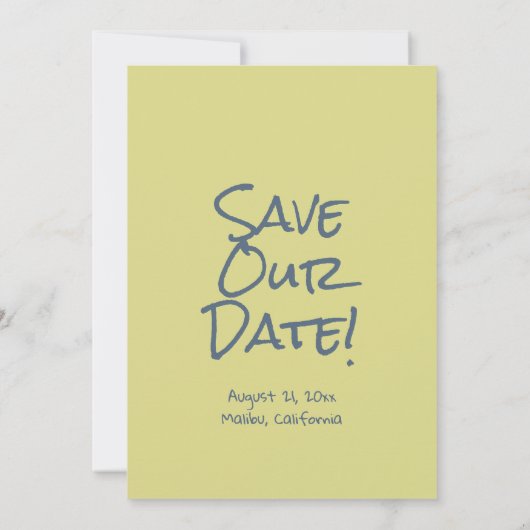 Save The Date Mariage Boho funky bleu dessiné à main rétro (Dos)