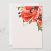 Save The Date Mariage Boho Neutral Aquarelle Poppies (Dos)