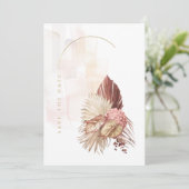 Save The Date Mariage Boho Oasis Burnt Umber ID959 (Debout devant)