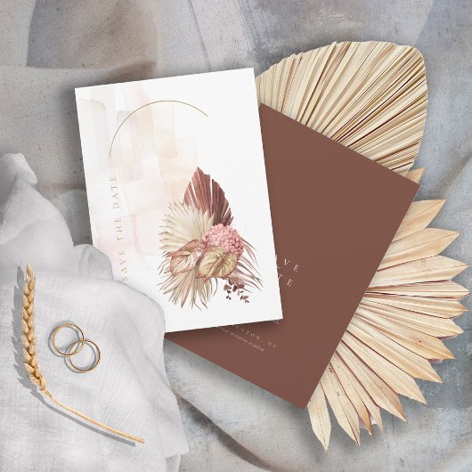 Save The Date Mariage Boho Oasis Burnt Umber ID959