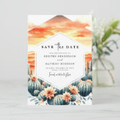 Save The Date Mariage Boho Printable Cactus (Debout devant)