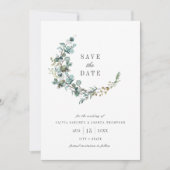 Save The Date Mariage botanique à l'aquarelle Eucalyptus (Devant)