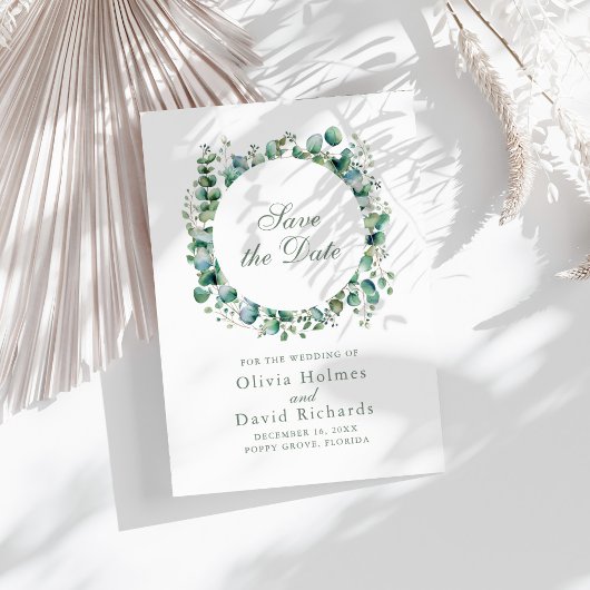 Save The Date Mariage Botanique à l'Eucalyptus de la Verdure Mod