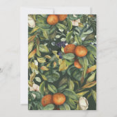 Save The Date Mariage botanique aquarelle orange citrus (Dos)