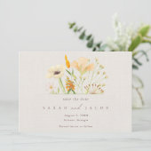 Save The Date Mariage Botanique aux Fleurs Sauvages Simples (Debout devant)
