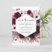 Save The Date Mariage Botanique Bourgogne élégant (Debout devant)