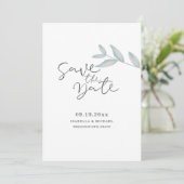 Save The Date Mariage Botanique Calligraphié Enregistrer la Date (Debout devant)
