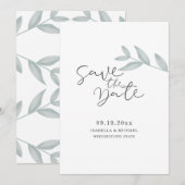 Save The Date Mariage Botanique Calligraphié Enregistrer la Date (Devant / Derrière)