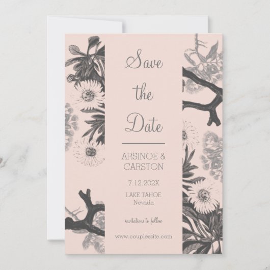 Save The Date Mariage botanique de charme (Devant)