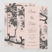 Save The Date Mariage botanique de charme (Devant / Derrière)