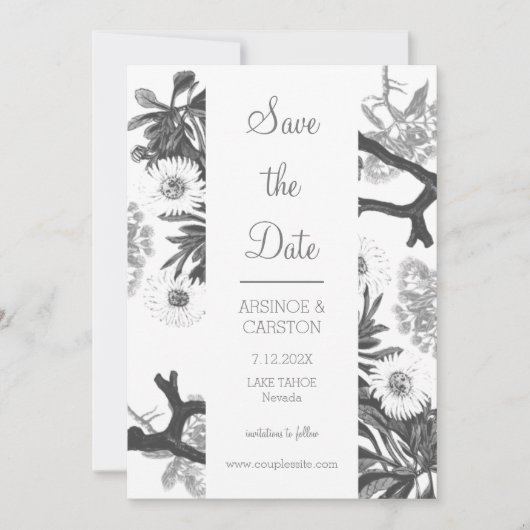 Save The Date Mariage botanique de charme (Devant)