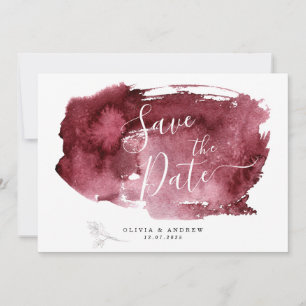 SAVE THE DATE MARIAGE BOTANIQUE DE COULEUR D'EAU MINIMALE BRÛLÉE