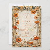 Save The Date Mariage Botanique de Fleur Sauvage d'Automne (Devant)