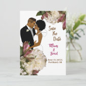 Save The Date Mariage botanique de fleurs blanches Sauvegarder l (Debout devant)