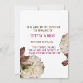 Save The Date Mariage botanique de fleurs blanches Sauvegarder l (Dos)