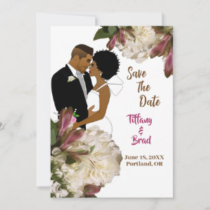 Save The Date Mariage botanique de fleurs blanches Sauvegarder l
