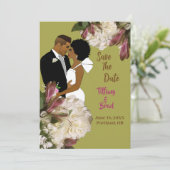 Save The Date Mariage botanique de fleurs blanches Sauvegarder l (Debout devant)