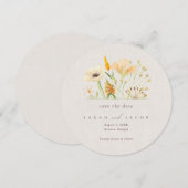 Save The Date Mariage botanique de fleurs sauvages simples  (Devant / Derrière)