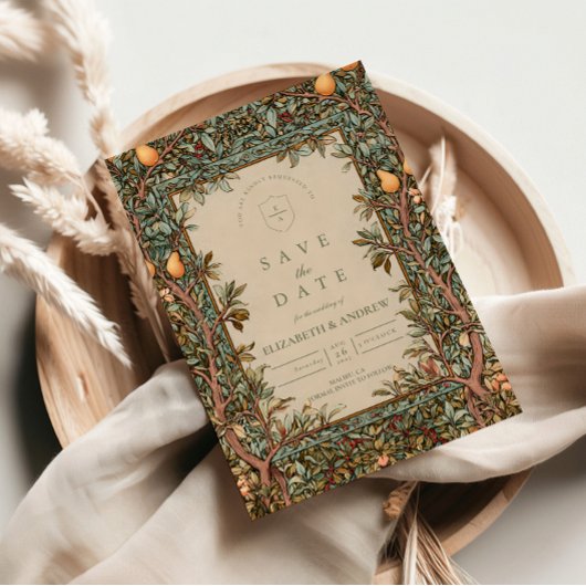Save The Date Mariage Botanique de Verger Vintage