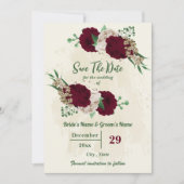 Save The Date Mariage botanique des fleurs de champagne de Bourg (Devant)