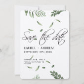 Save The Date Mariage Botanique élégant Script moderne simple (Devant)