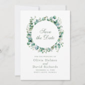 Save The Date Mariage botanique Eucalyptus (Devant)