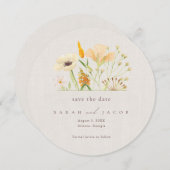 Save The Date Mariage botanique Fleur sauvage simple (Devant / Derrière)