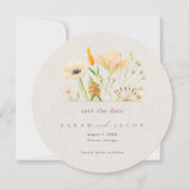 Save The Date Mariage botanique Fleur sauvage simple (Devant)